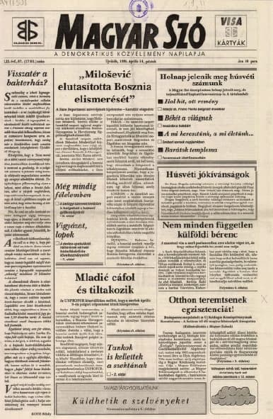 Magyar Szó, 52. évf. 1995. április 14. 87. sz. 1–16. oldal