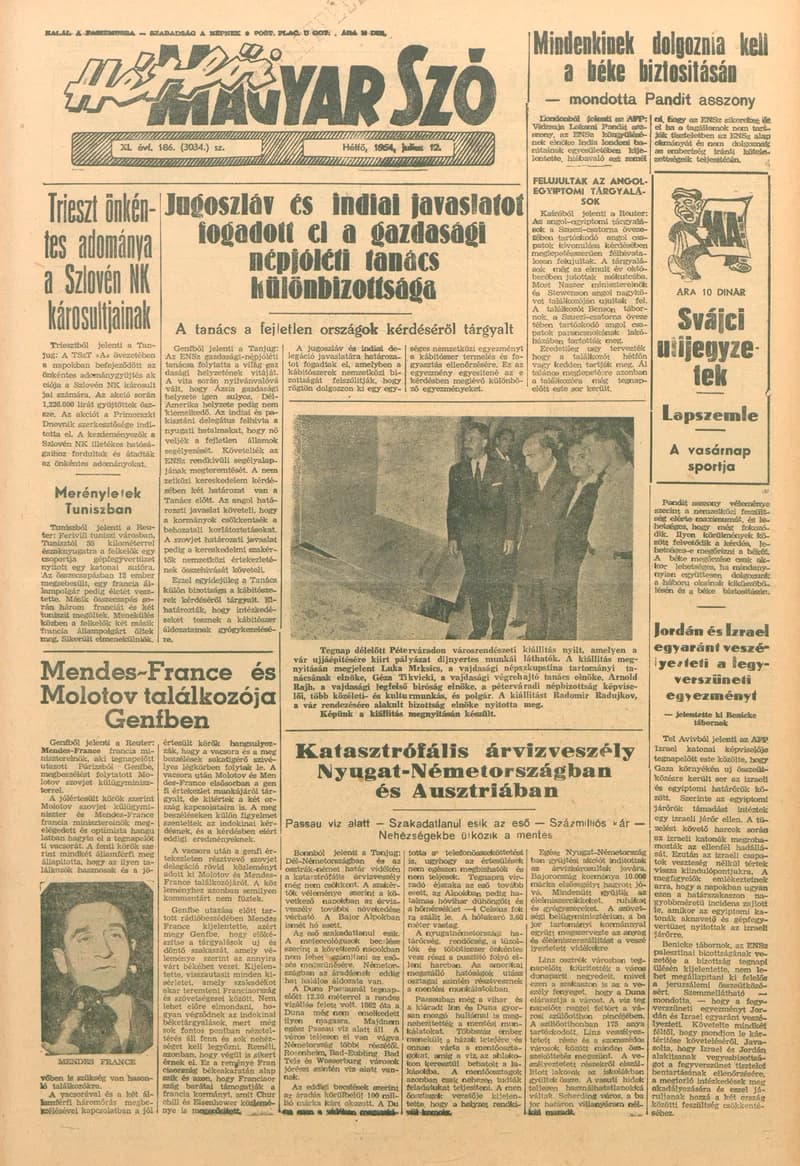 Magyar Szó, 11. évf. 1954. július 12. 186. sz. 1–6. oldal