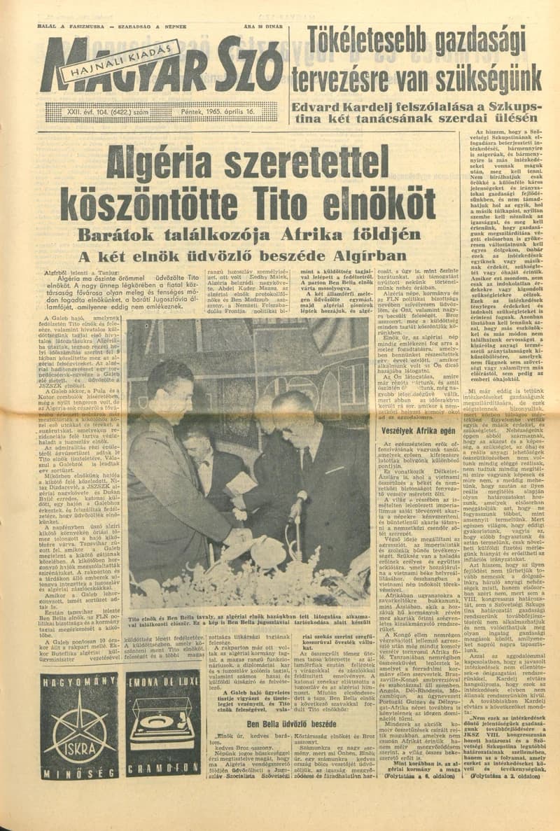 Magyar Szó, 22. évf. 1965. április 16. 104. sz. 1–16. oldal