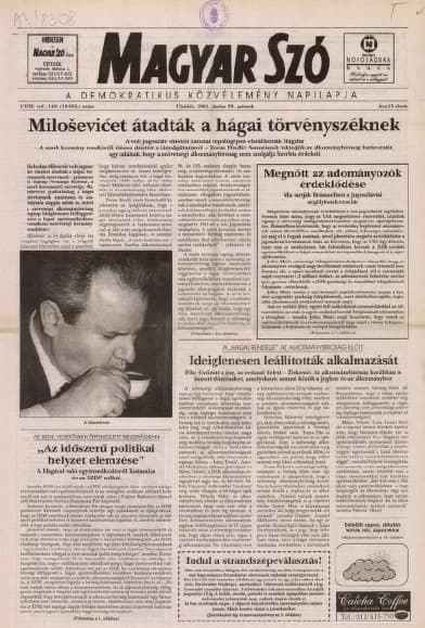 Magyar Szó, 58. évf. 2001. június 29. 149. sz. 1–16. oldal