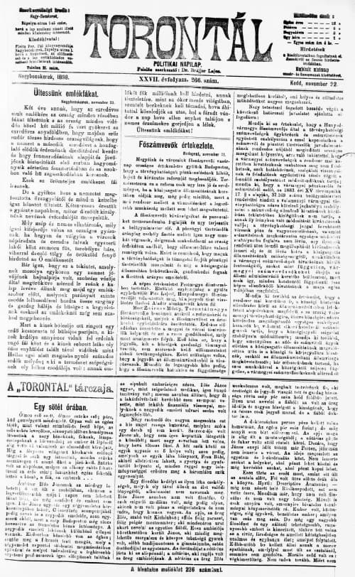 Torontál, 27. évf. 1898. november 22. 266. sz.