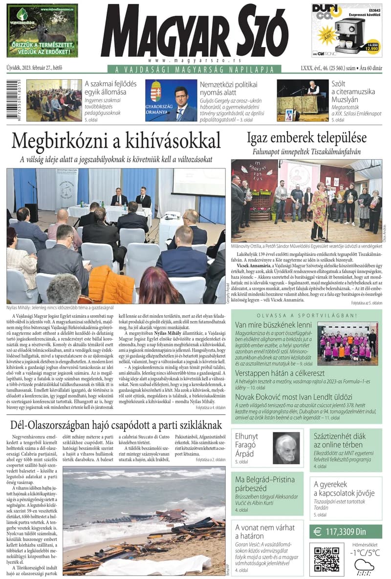 Magyar Szó, 80. évf. 2023. február 27. 46. sz. 1–16. oldal