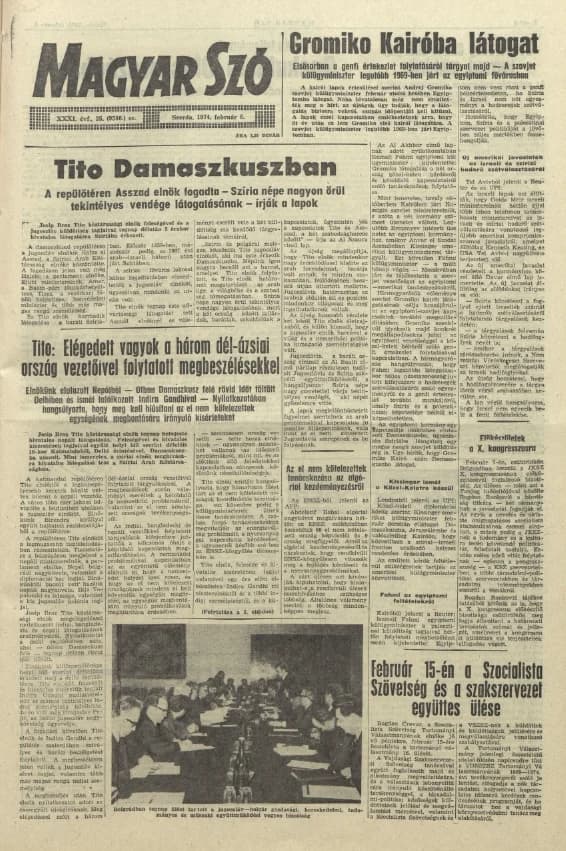 Magyar Szó, 31. évf. 1974. február 6. 35. sz. 1–20. oldal