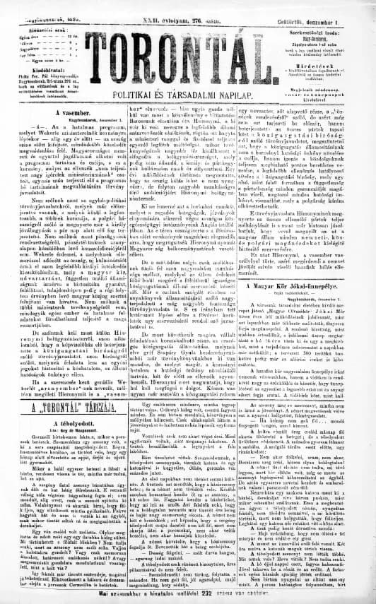 Torontál, 22. évf. 1893. december 1. 276. sz.