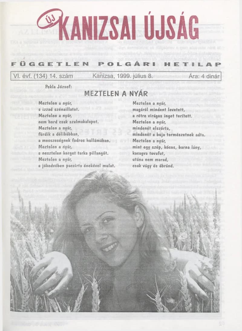 Új Kanizsai Újság, 6. évf. 1999. július 8. 14. sz.