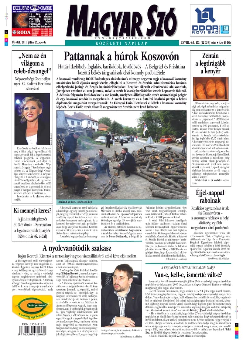 Magyar Szó, 68. évf. 2011. július 27. 172. sz. 1–20. oldal