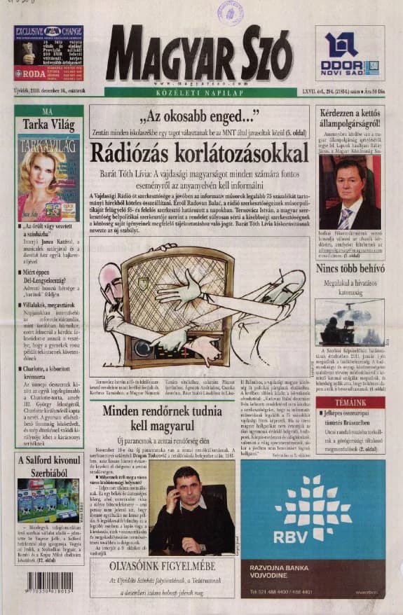 Magyar Szó, 67. évf. 2010. december 16. 294. sz. 1–20. oldal