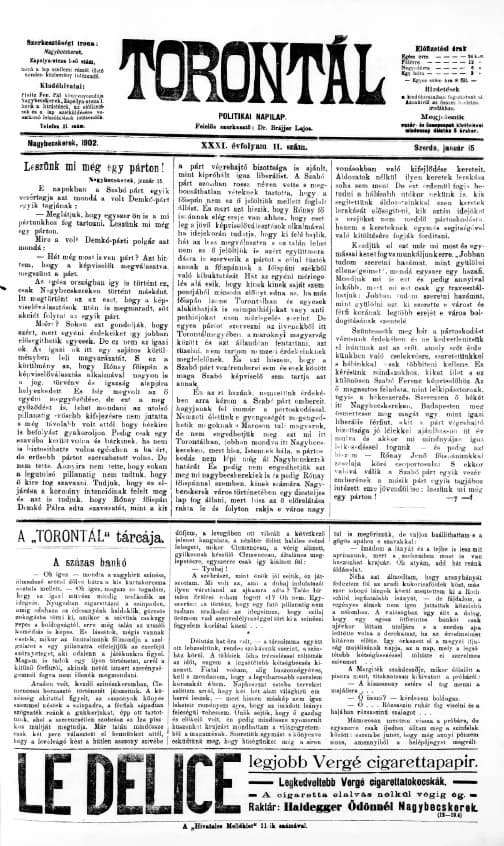 Torontál, 31. évf. 1902. január 15. 11. sz.