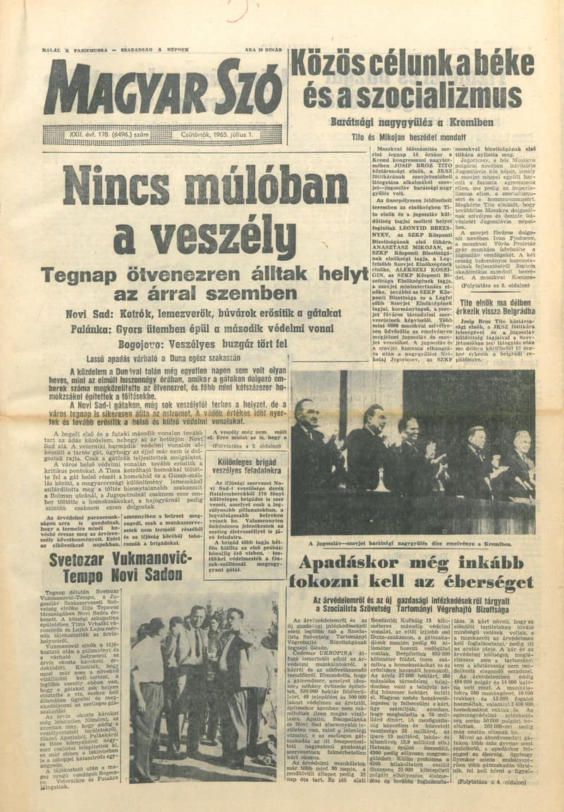Magyar Szó, 22. évf. 1965. július 1. 178. sz. 1–12. oldal