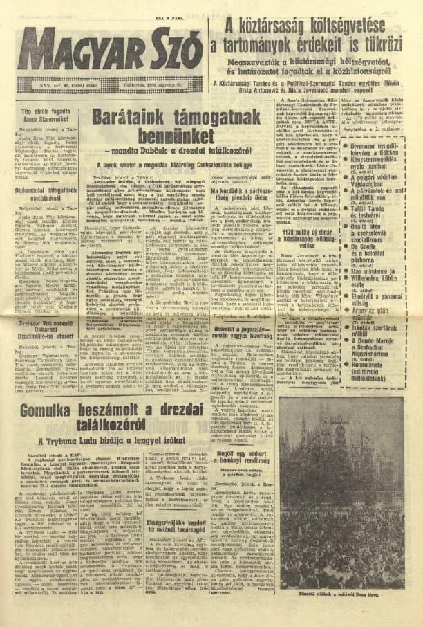 Magyar Szó, 25. évf. 1968. március 28. 86. sz. 1–20. oldal