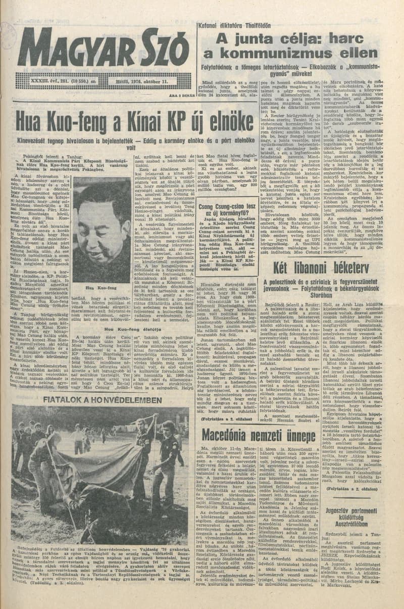 Magyar Szó, 33. évf. 1976. október 11. 281. sz. 1–8. oldal