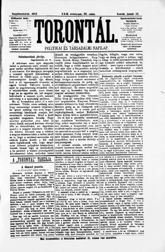 Torontál, 22. évf. 1893. január 25. 20. sz.