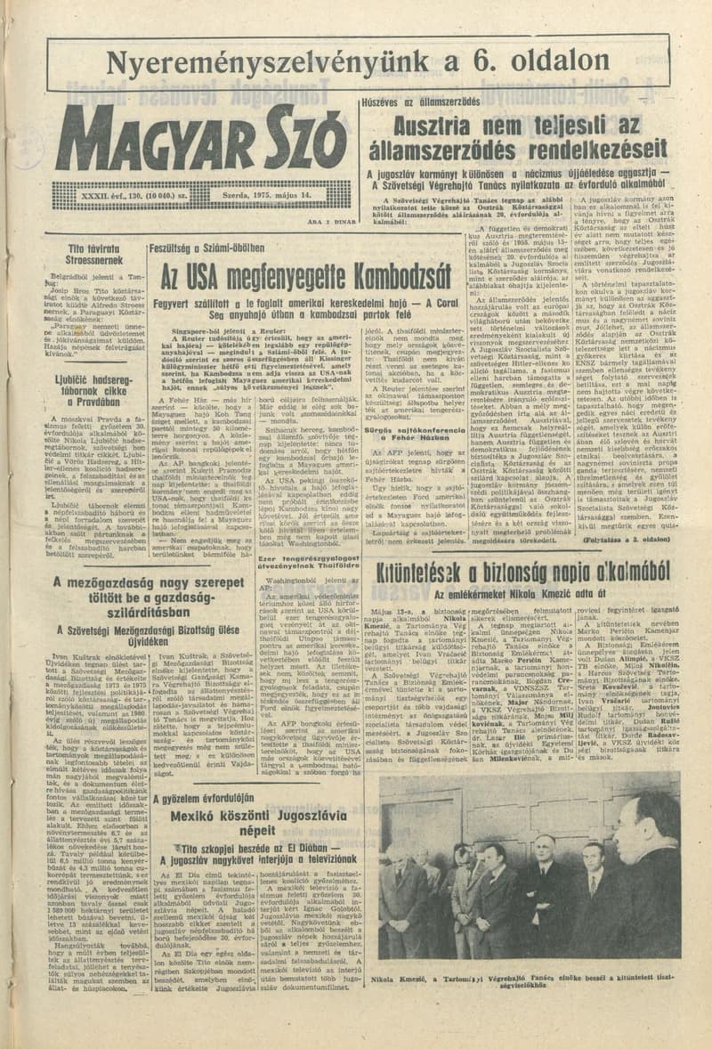 Magyar Szó, 32. évf. 1975. május 14. 130. sz.