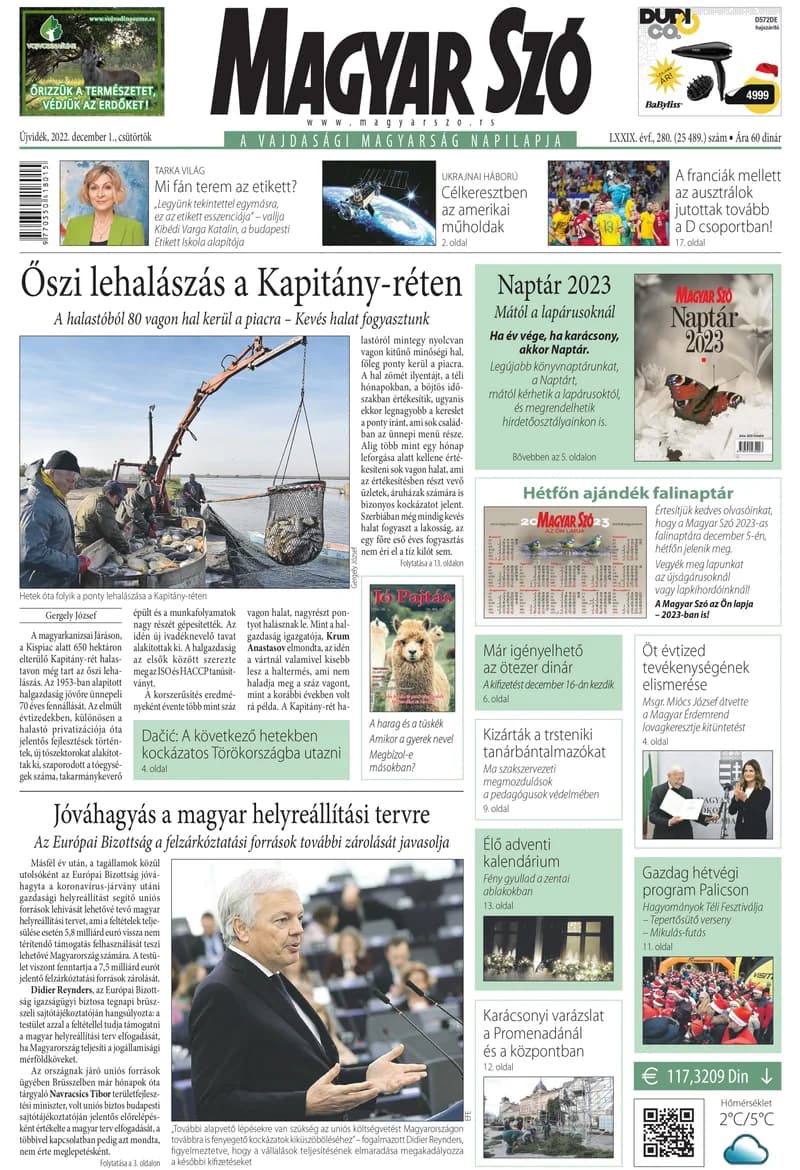 Magyar Szó, 79. évf. 2022. december 1. 280. sz. 1–20. oldal