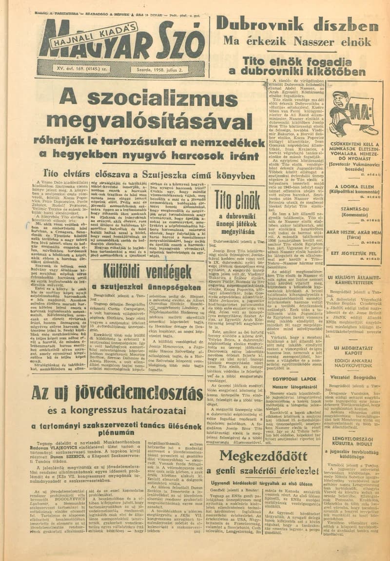 Magyar Szó, 15. évf. 1958. július 2. 169. sz. 1–20. oldal