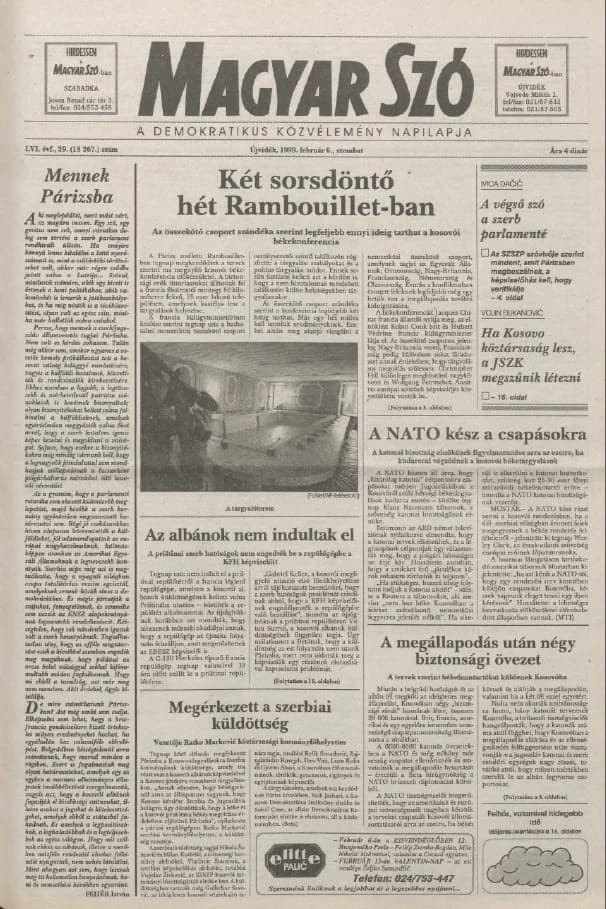 Magyar Szó, 56. évf. 1999. február 6. 29. sz. 1–16. oldal