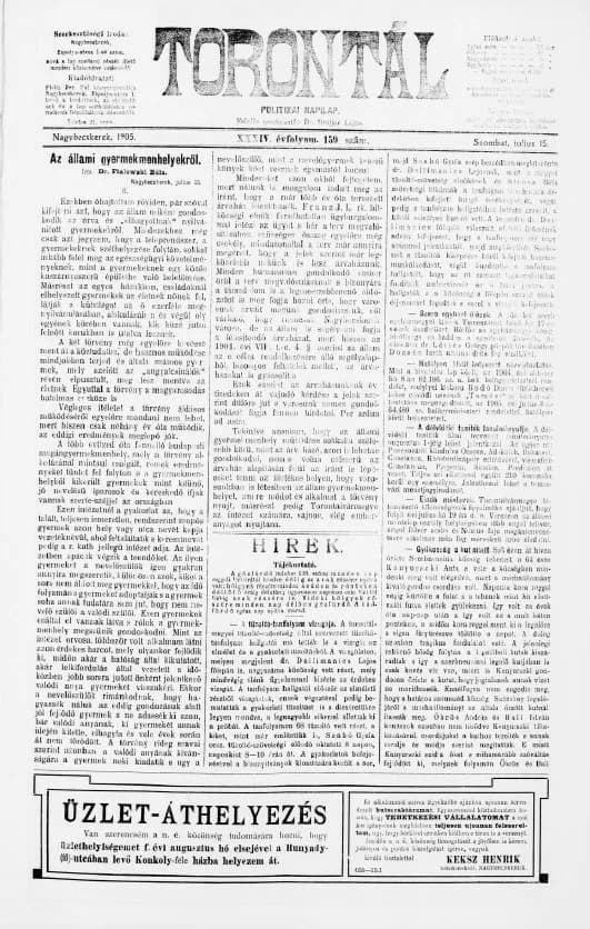 Torontál, 34. évf. 1905. július 15. 159. sz.