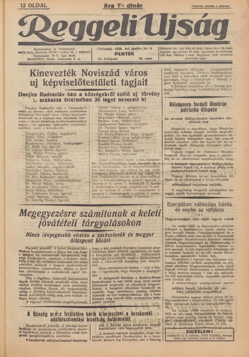 Reggeli Újság, 11. évf. 1930. április 4. 80. sz.