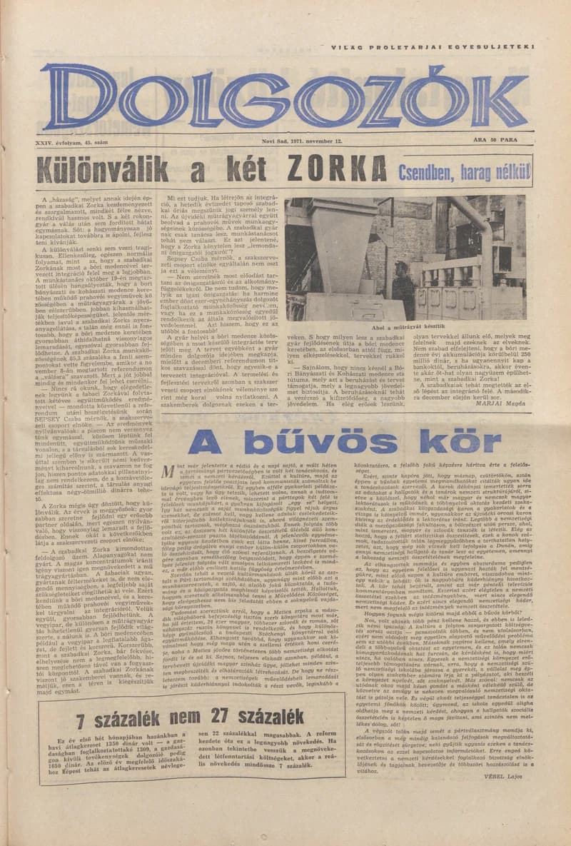 Dolgozók, 25. évf. 1971. november 12. 45. sz.