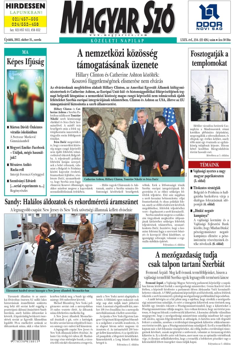 Magyar Szó, 69. évf. 2012. október 31. 254. sz. 1–20. oldal