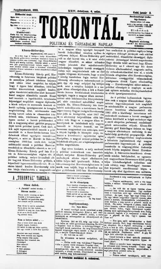Torontál, 24. évf. 1895. január 8. 6. sz.