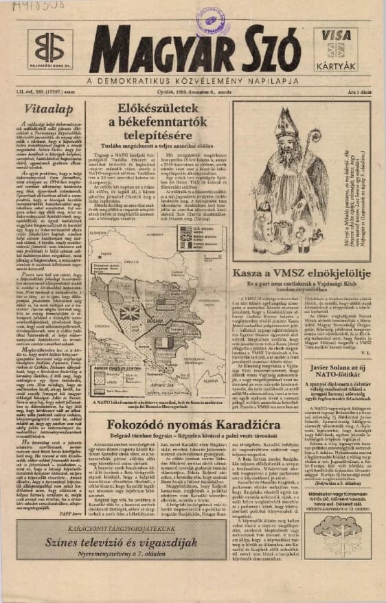 Magyar Szó, 52. évf. 1995. december 6. 283. sz. 1–16. oldal