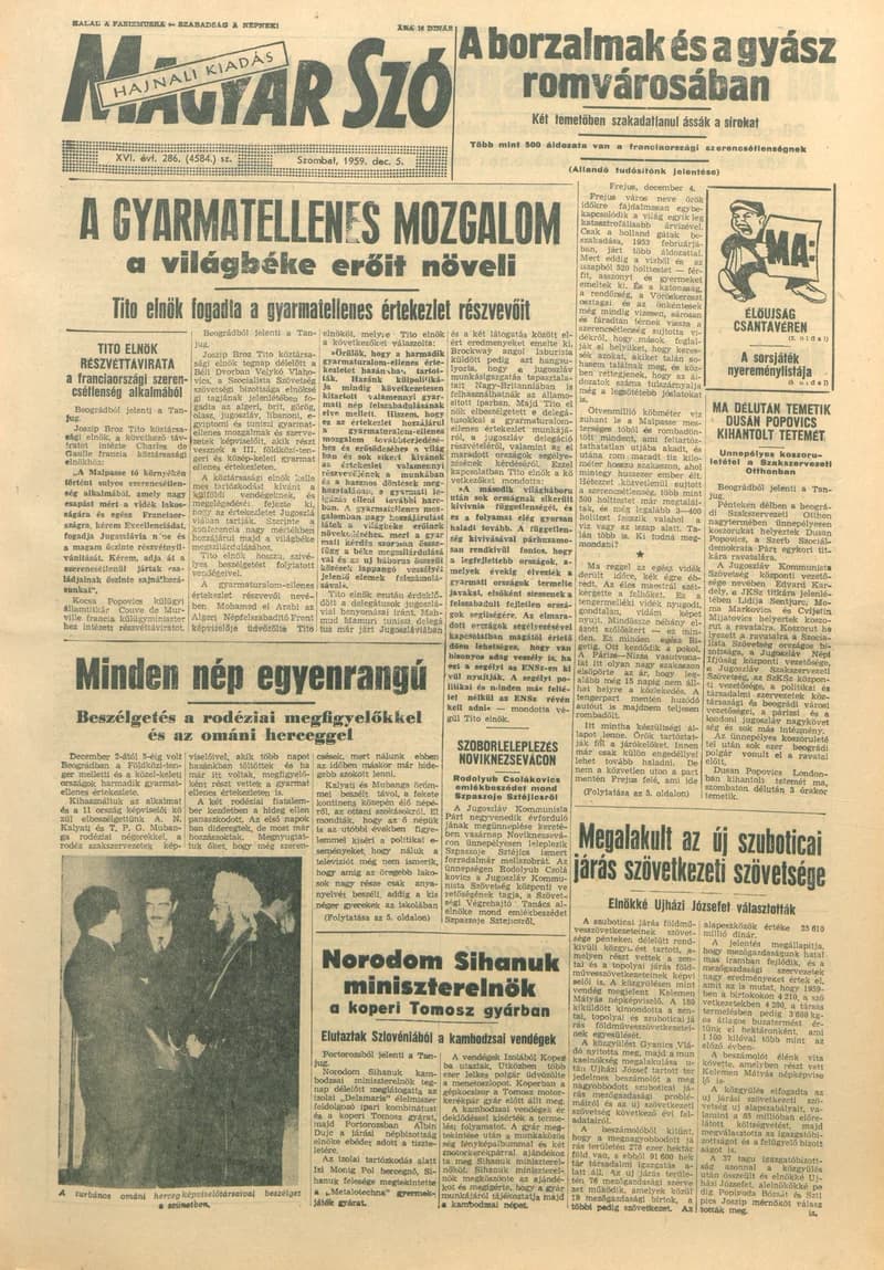 Magyar Szó, 16. évf. 1959. december 5. 286. sz. 1–22. oldal