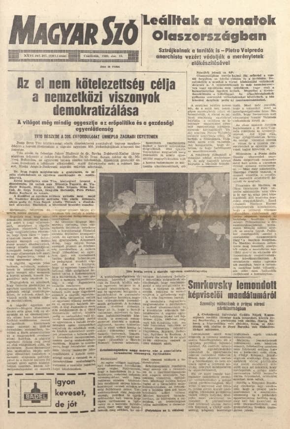 Magyar Szó, 26. évf. 1969. december 18. 347. sz. 1–20. oldal
