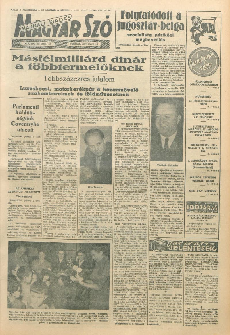 Magyar Szó, 14. évf. 1957. március 10. 67. sz. 1–24. oldal