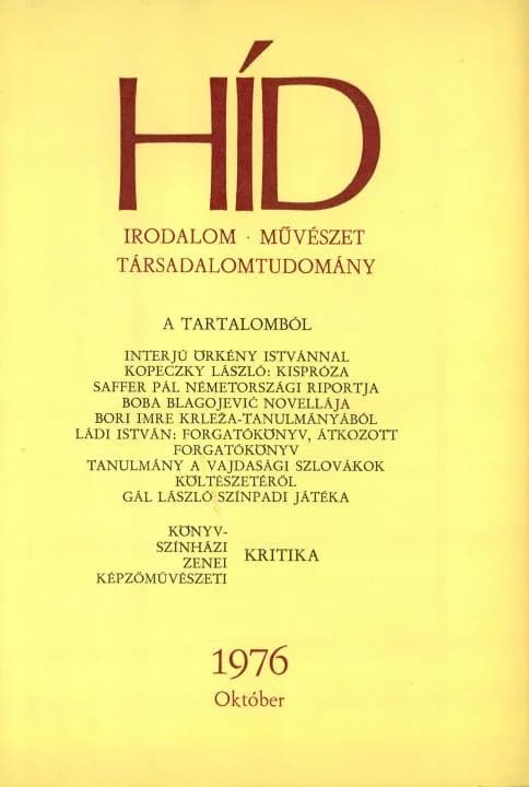 Híd, 40. évf. 1976. október. 10. sz. 1121–1260. oldal