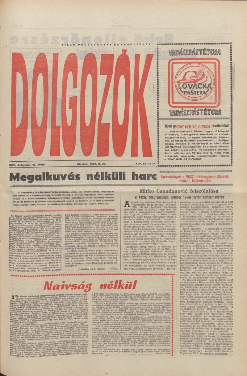 Dolgozók, 26. évf. 1972. október 20. 42. sz.