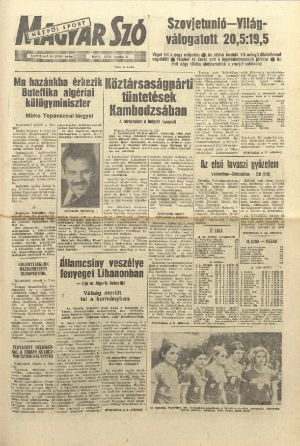 Magyar Szó, 27. évf. 1970. április 6. 94. sz. 1–16. oldal
