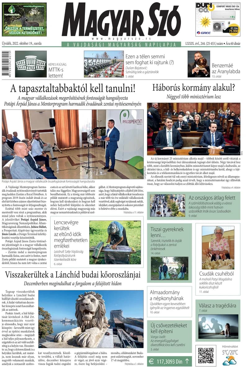 Magyar Szó, 79. évf. 2022. október 19. 244. sz. 1–16. oldal