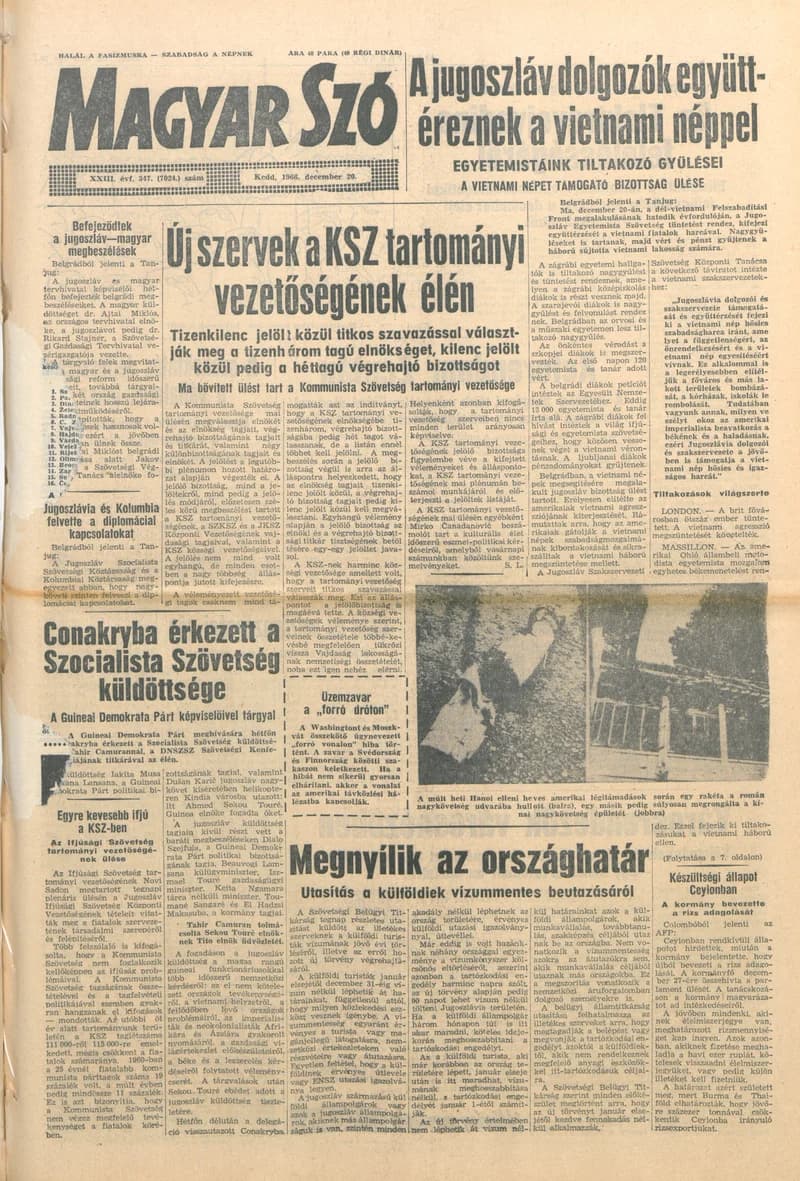 Magyar Szó, 23. évf. 1966. december 20. 347. sz.