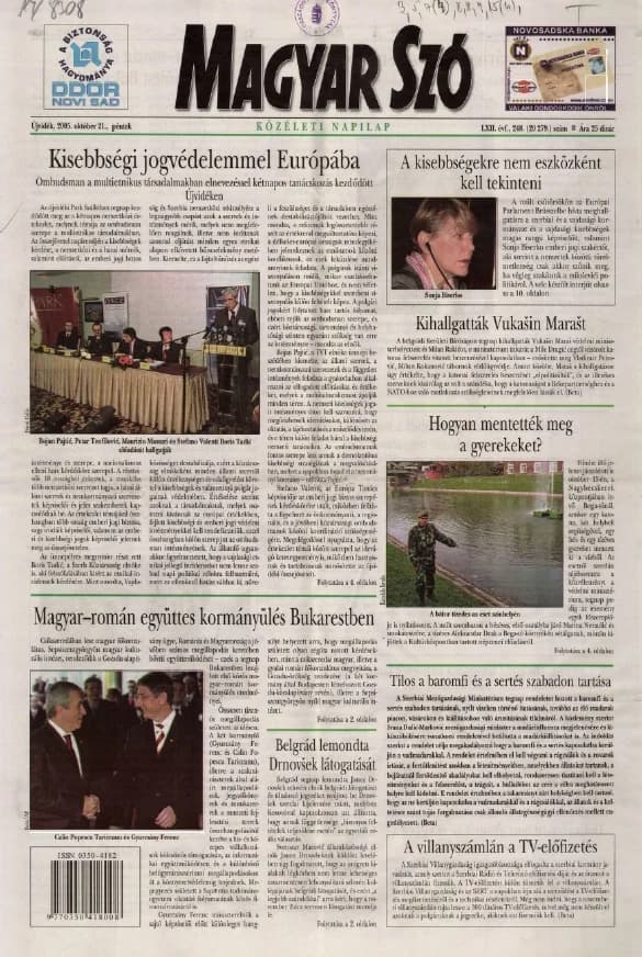 Magyar Szó, 62. évf. 2005. október 21. 248. sz. 1–20. oldal