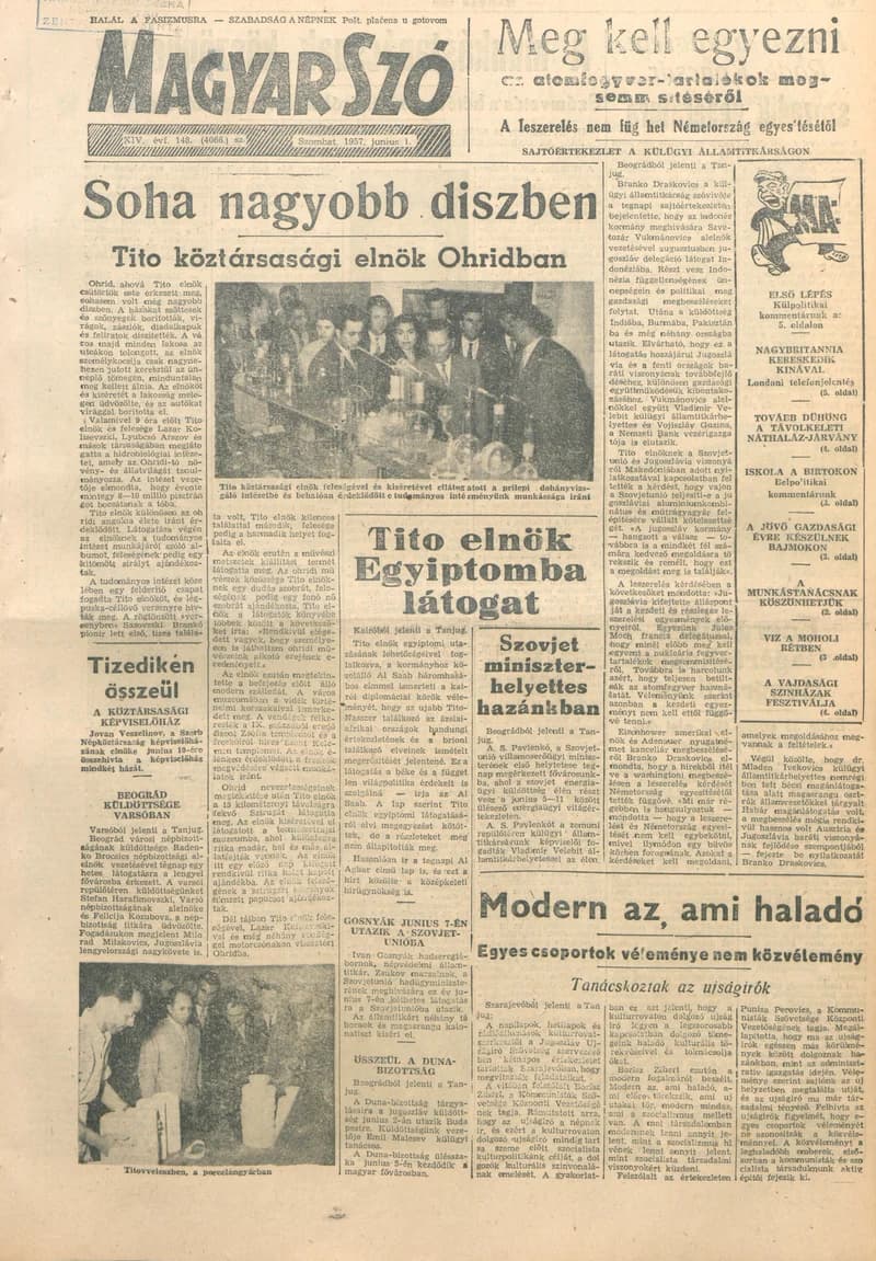 Magyar Szó, 14. évf. 1957. június 1. 148. sz. 1–10. oldal