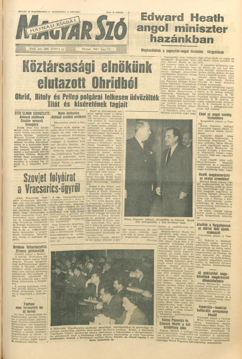 Magyar Szó, 18. évf. 1961. november 17. 284. sz. 1–14. oldal
