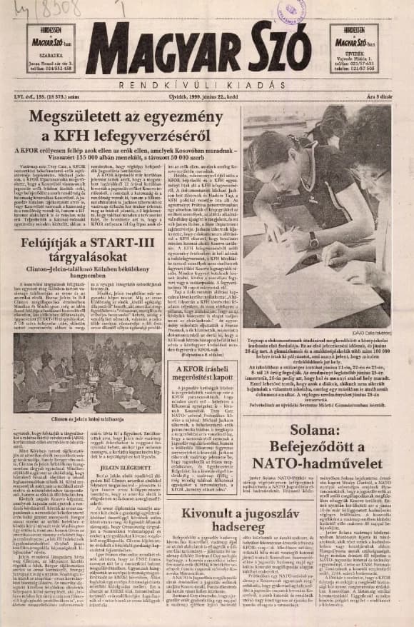 Magyar Szó, 56. évf. 1999. június 22. 135. sz. 1–8. oldal