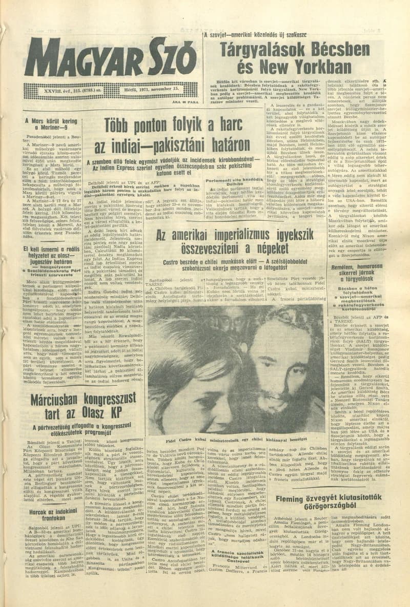 Magyar Szó, 28. évf. 1971. november 15. 315. sz. 1–10. oldal