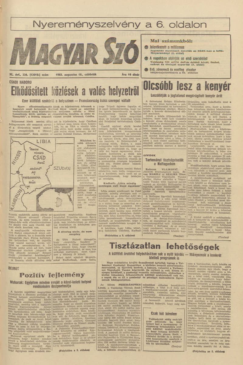 Magyar Szó, 40. évf. 1983. augusztus 18. 226. sz. 1–20. oldal
