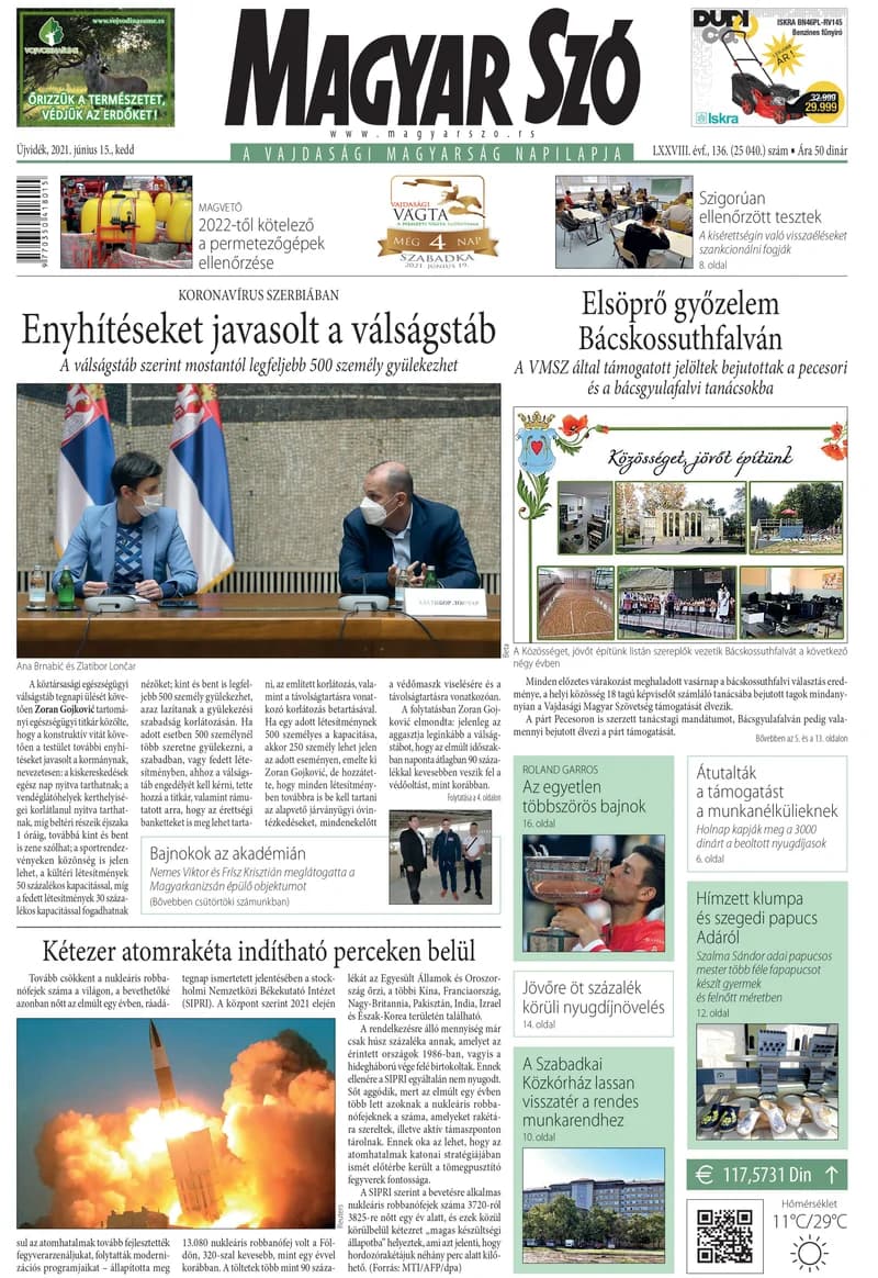 Magyar Szó, 78. évf. 2021. június 15. 136. sz. 1–20. oldal