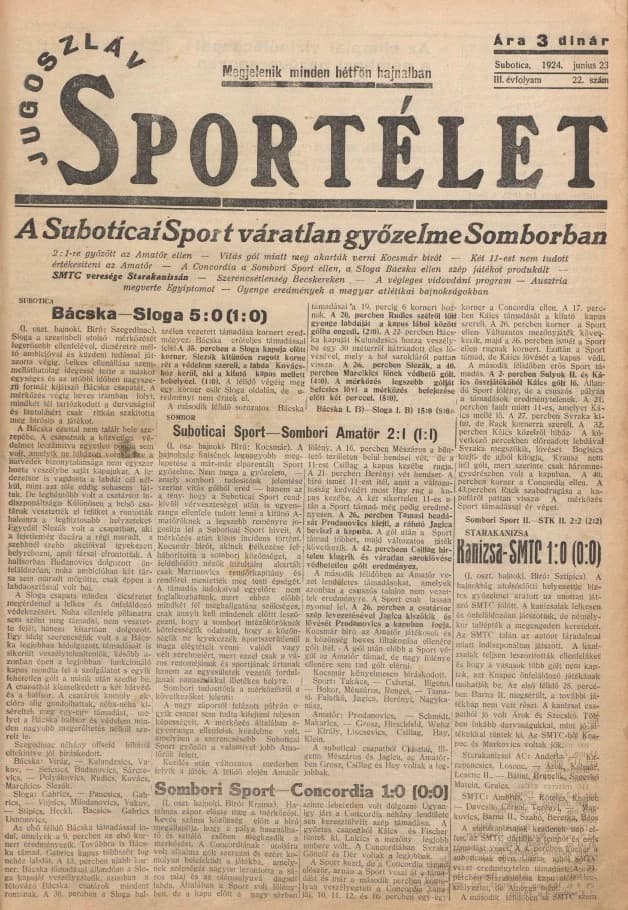 Jugoszláv sportélet, 3. évf. 1924. június 23. 22. sz.