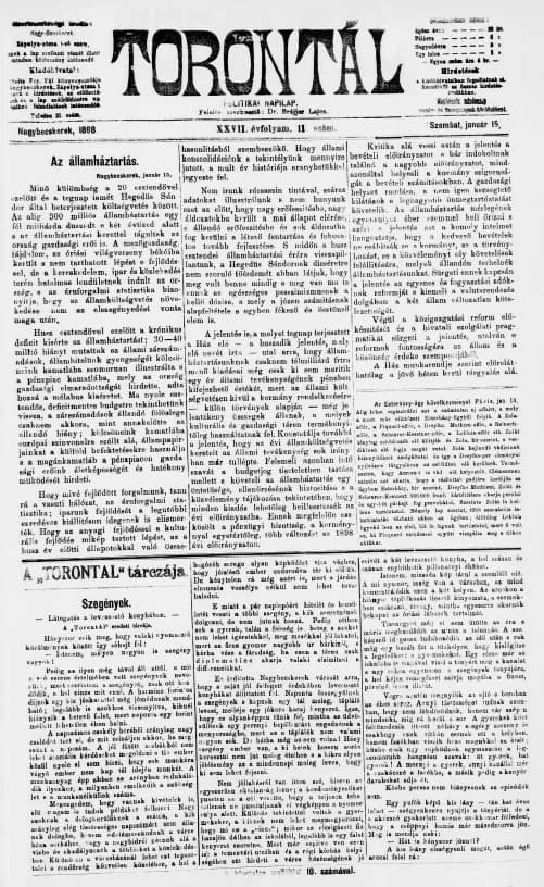 Torontál, 27. évf. 1898. január 15. 11. sz.