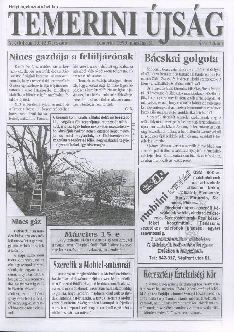 Temerini Újság, 5. évf. 1999. március 11. 10. sz.