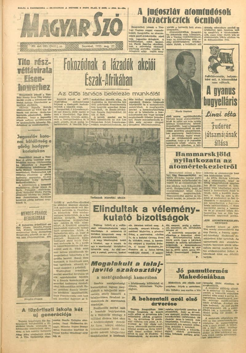 Magyar Szó, 12. évf. 1955. augusztus 27. 233. sz. 1–10. oldal
