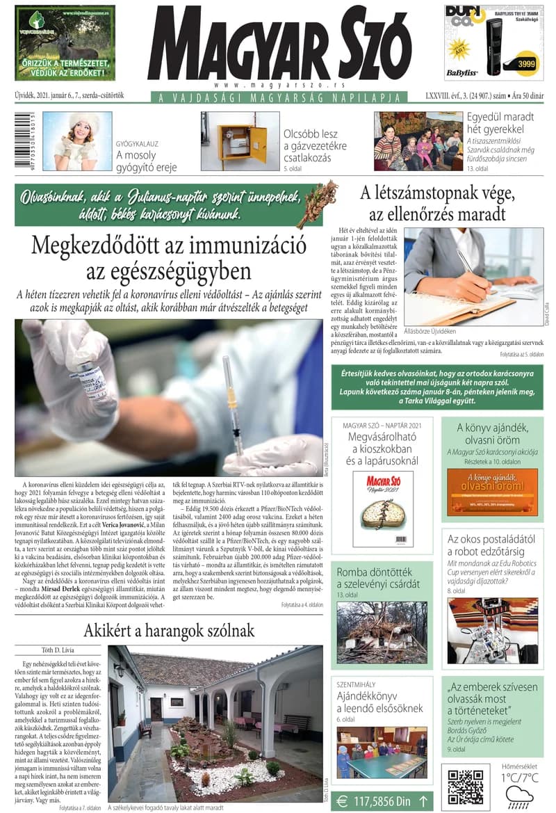 Magyar Szó, 78. évf. 2021. január 6. – 7. 3. sz. 1–20. oldal