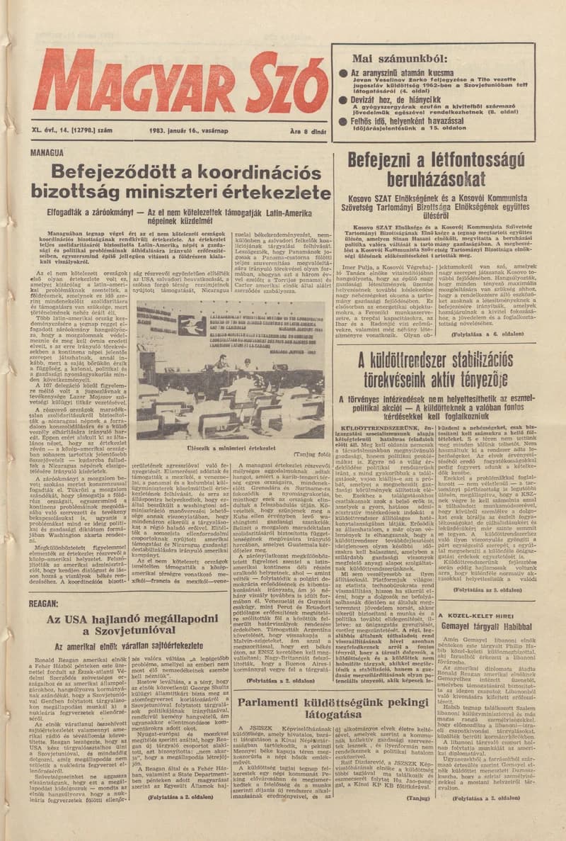 Magyar Szó, 40. évf. 1983. január 16. 14. sz. 1–28. oldal