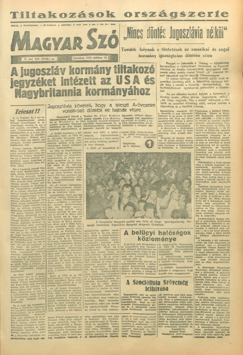 Magyar Szó, 10. évf. 1953. október 10. 279. sz. 1–10. oldal