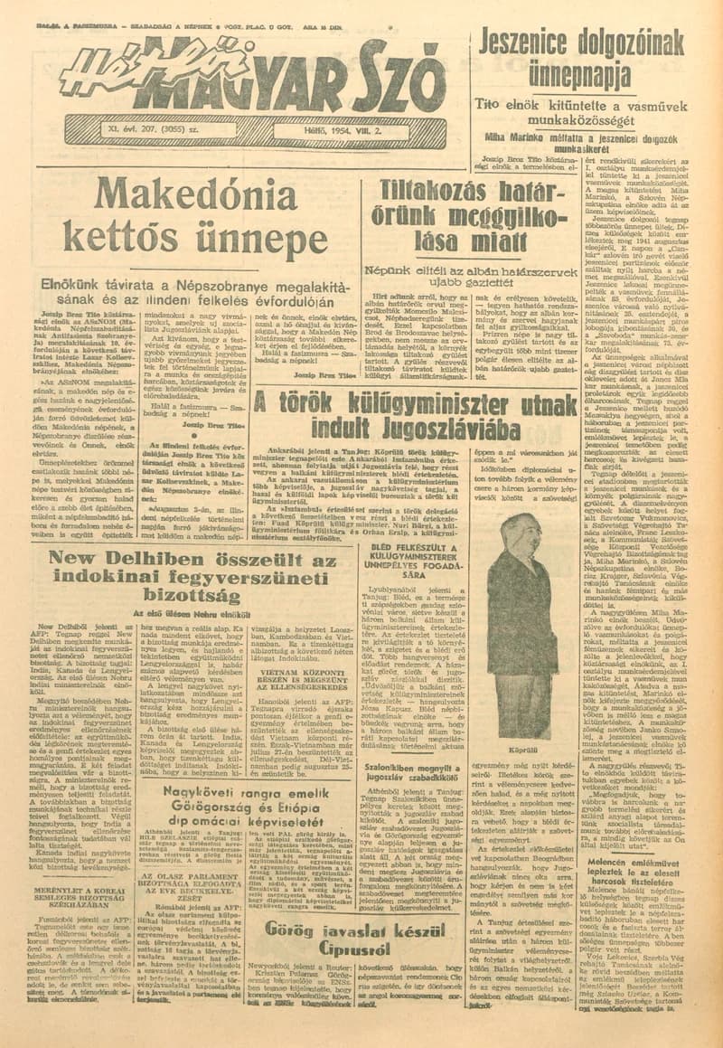Magyar Szó, 11. évf. 1954. augusztus 2. 207. sz. 1–6. oldal