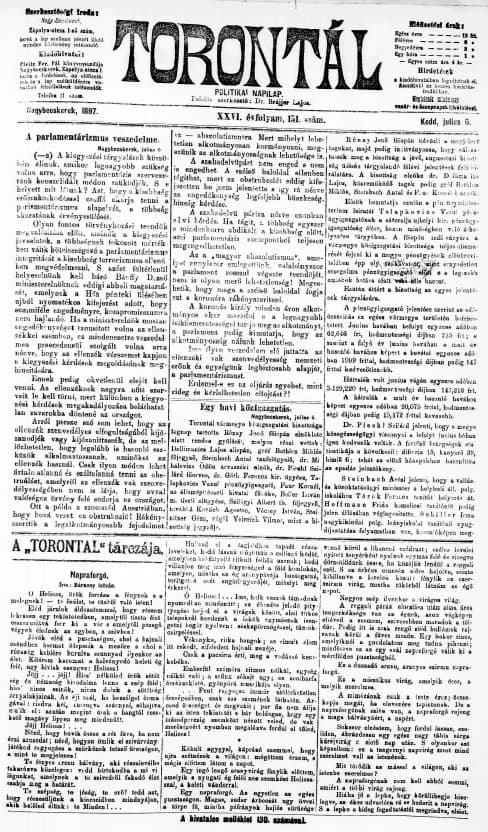 Torontál, 26. évf. 1897. július 6. 151. sz.